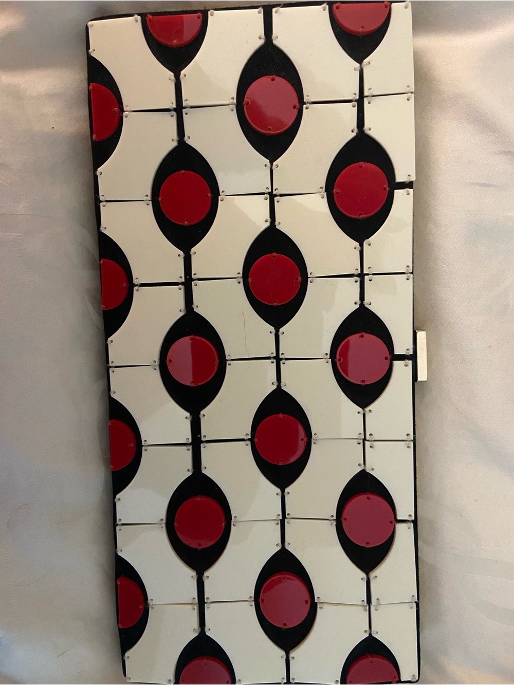 Roger Vivier Black and red  clutch with gold hardware, shoulder strap